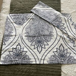 Pottery Barn Blue and White Paisley Pillowcases (2)